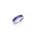 Blue Sapphire and Diamond Band Style Ring C330B398384