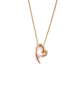 Yellow Diamond Heart Necklace A359P08A05