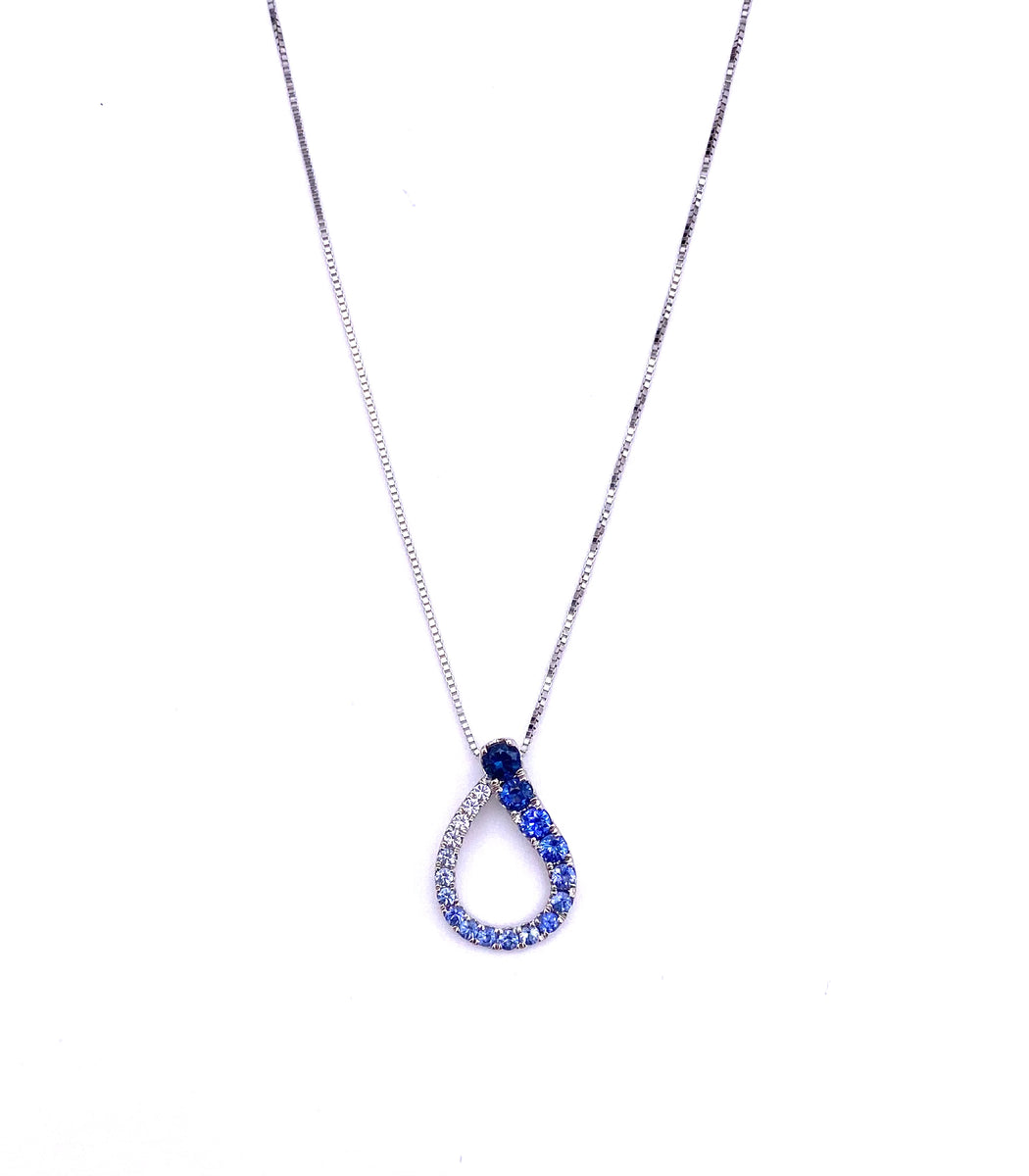 Shades of Blue Sapphire Pendant Necklace F368PCC088GSXWI – Farley's