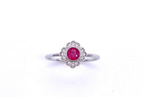 Round Ruby and Diamond Mele Ring C087RM3921W