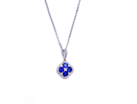 Blue Sapphire and Diamond Necklace F401IN01714SAW