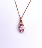 Oval shaped Lotus Garnet Necklace in Rose Gold F368P73904