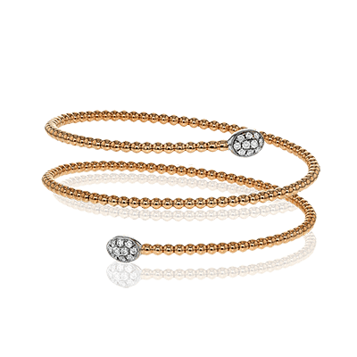 Simon G Rose Gold And Diamond Spiral Bangle Bracelet A846LB2165R