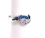 Blue and White Diamond Bypass Ring A604R868646871