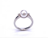 White Pearl and Diamond Ring C333PR621