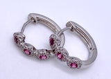 Pink Tourmaline Hinged Hoop Earrings F7906481