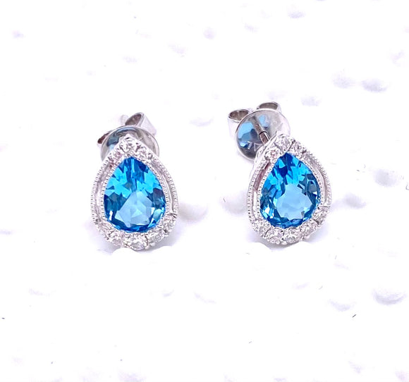 Pear Shaped Blue Topaz Earrings F087E4259W