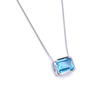 Bezel Set Blue Topaz Necklace F223DN1734WBT