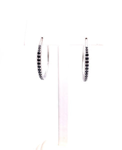 Jorge Revilla Spain Black Spinel Hoop Earrings F351PE129-1763/EN