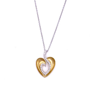 Two Tone Gold and Diamond Heart Pendant A317ZP1134