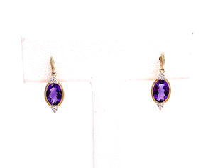 Yellow Gold Amethyst Earrings F087E4157