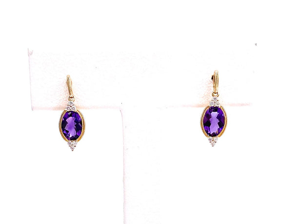 Yellow Gold Amethyst Earrings F087E4157