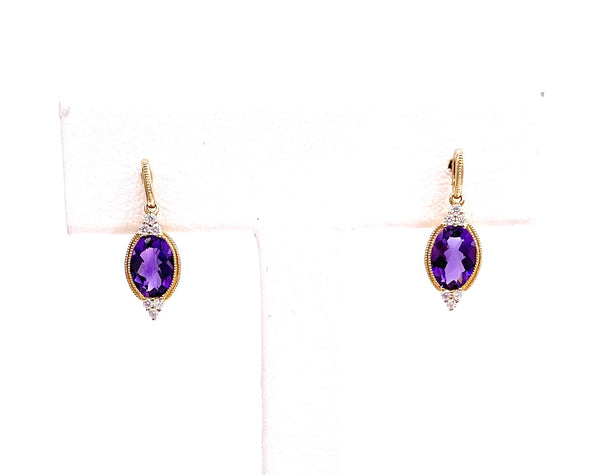 Yellow Gold Amethyst Earrings F087E4157 – Farley's