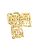 Brutalist Greek Key Design Brooch