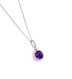 Amethyst Necklace in White Gold F330B425147