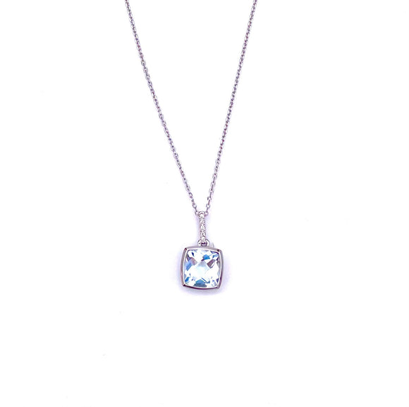 Aquamarine Pendant in White Gold F070PE15976/AQ