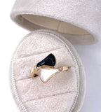 Black Onyx and Mother of Pearl Bypass Ring C314R2000