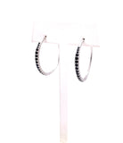 Jorge Revilla Spain Black Spinel Hoop Earrings F351PE129-1763/EN