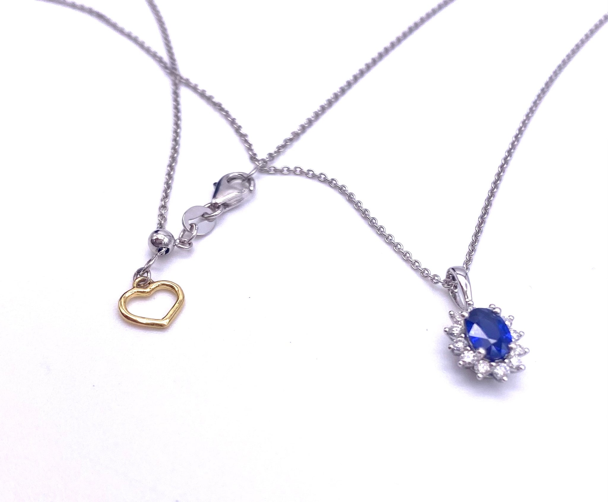 Blue Sapphire Pendant Necklace F093UN1974SP18K – Farley's