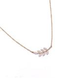 Petite Yellow Gold & Diamond Olive Branch Necklace A087P10586-18