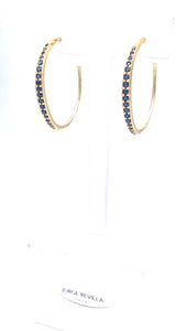 Jorge Revilla Stars Collection Black Spinel Hoop Earrings F351 PE129-1763/ENO