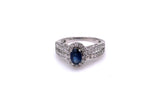 Blue Sapphire Ring in White Gold C330B437042
