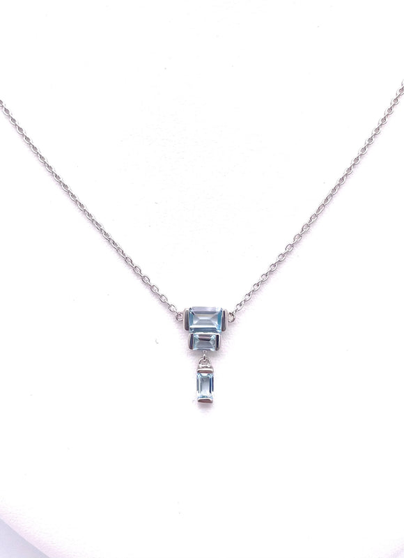 Jorge Revilla Spain Deco Collection Blue Topaz Necklace F351CL129-40/BT