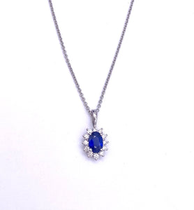 Blue Sapphire Pendant Necklace F093UN1974SP18K