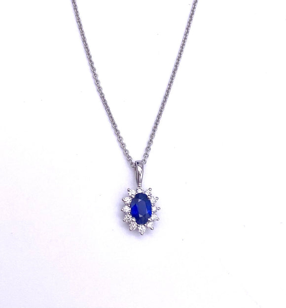Blue Sapphire Pendant Necklace F093UN1974SP18K
