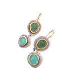 Jorge Revilla Kira Collection Adventurine and Chalcedony Earrings F351PE129-011/AC0