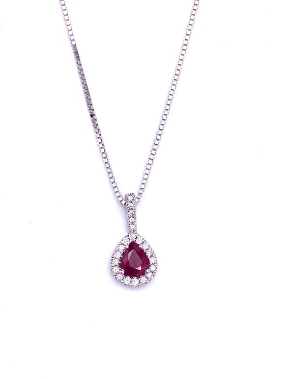 Petite Ruby and Diamond Necklace F351MP867-1