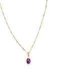 Yellow Gold Amethyst Necklace F087P4157