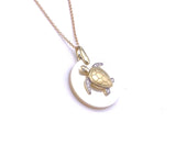 Mother of Pearl and Gold Sea Turtle Pendant A317ZP1209