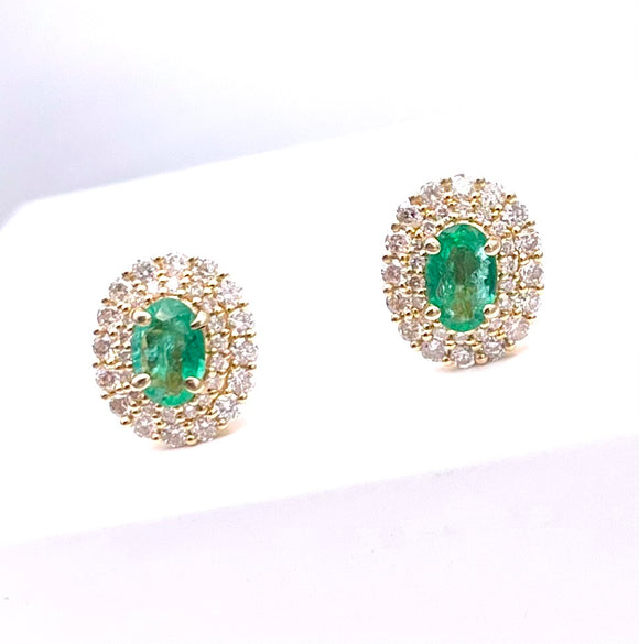 Emerald and Diamond Earrings F669E42997-8-Y-E