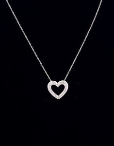 White Gold and Diamond Heart Pendant A359OP23A51