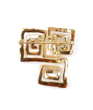 Brutalist Greek Key Design Brooch