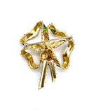 Estate 18K Enamel Brooch