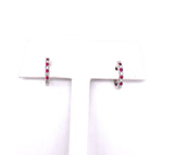 Petite Ruby and Diamond Hoops F401E02758-RUW
