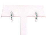 Petite Emerald and Diamond Hoops F401E02758EMW