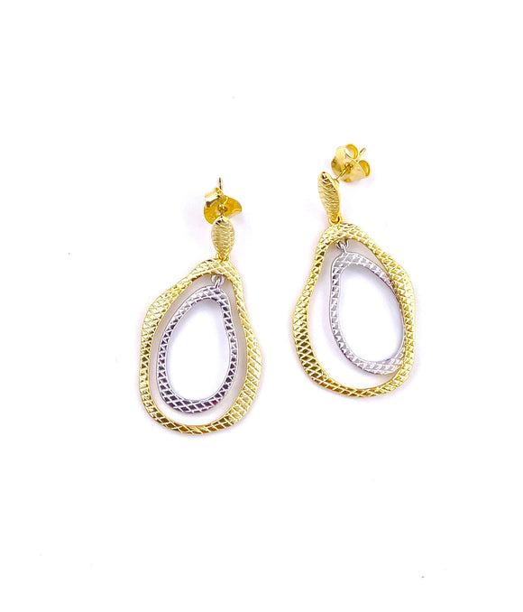 Jorge Revillla Spain Lake Collection Two Tone Earrings F351PE120-7079/O