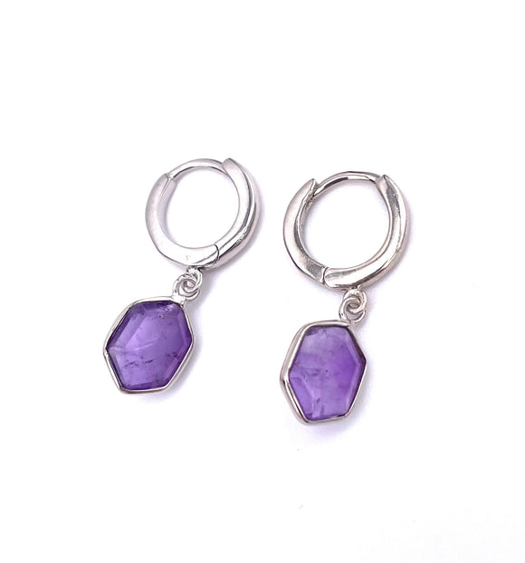 Jorge Revilla Spain Geo Collection Amethyst Earrings F351PE129-83/AM