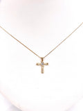 Yellow Gold Cross Necklace with Diamond Accent A227YGI1197D