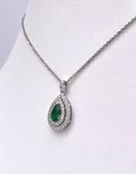 Emerald Necklace in White Gold F330B416068