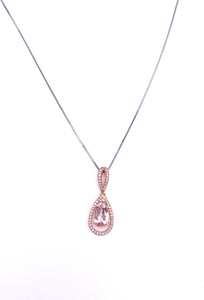 Morganite and Diamond Necklace in Rose Gold F038PCK30129