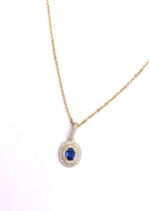Oval Blue Sapphire Necklace F223N14432S