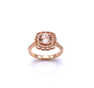 Morganite and Diamond Ring in Rose Gold C038LC7093