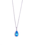 Pear Shaped Blue Topaz Necklace F223DN1530WBT