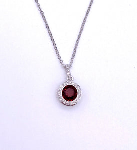 Garnet Necklace With Diamonds F401N01422