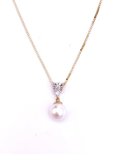 Yellow Gold Pearl Necklace F087P4932