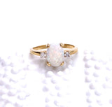 Opal Ring With Side Diamonds C39013192D